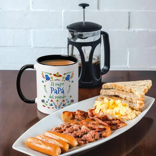 Vista 4 de YHRJWN Papa Gifts - Taza de café El Mejor Papa Del Mundo, regalos para el día del padre, regalo de cumpleaños para papá de parte de hija o hijo, 11