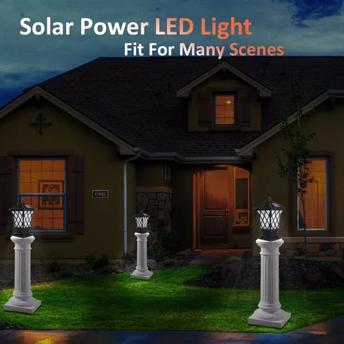 Vista 7 de Kendal Lámpara solar grande para exteriores con tapa LED, resistente al agua (paquete de 2)
