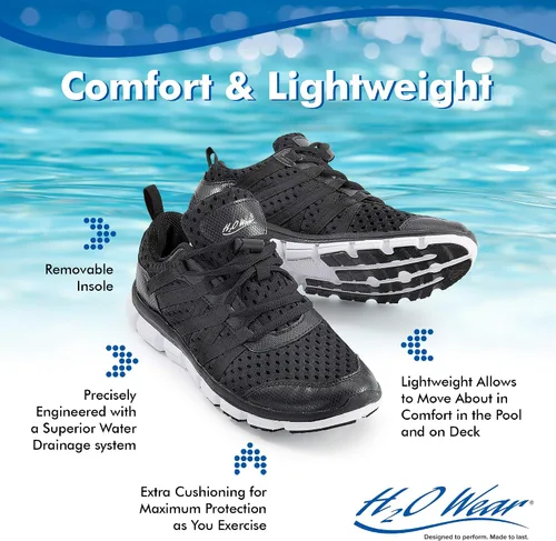 Vista 3 de Aqua Vibe Womens Water Aerobics ShoeWater Sneaker Black
