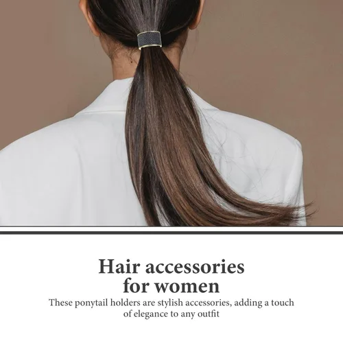 Vista 2 de KALLORY 6 piezas de cola de caballo para el cabello, con diamantes de imitación, ligas elásticas para el cabello, accesorios para el cabello