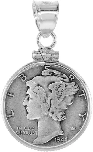 Vista 8 de Bisel de plata de ley y oro relleno de 0.709 in con tapa de rosca, moneda de 10 centavos no incluida Dorado
