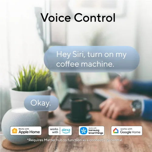 Vista 2 de Enchufe inteligente, toma de corriente inteligente para el hogar, enchufe inteligente ultra eficiente de 15 A compatible con Matter, Alexa, Google