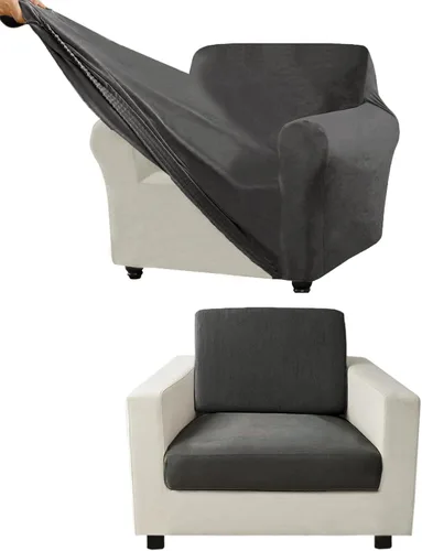 Vista 148 de Funda para Sofá de Terciopelo, Fundas Elásticas para Sofá para Funda Principal Separada/Respaldos y Cojines de Asiento, Funda para Sofá, para Fundas
