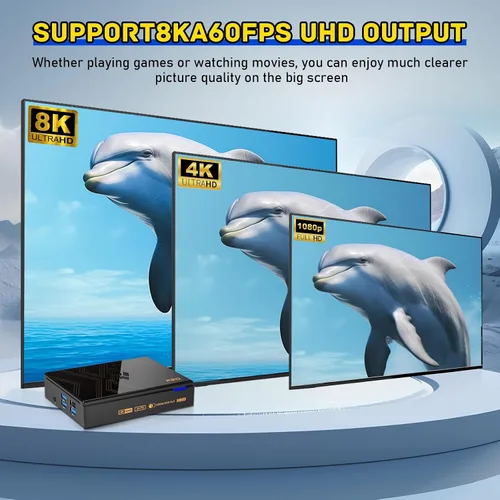 Vista 4 de Kinhank Super Console X5 PRO Retro Game Console with 16000+Games with Game&TV System,BT 5.0,Rock Chip RK3588S,SATA 3.1,Wireless Controllers