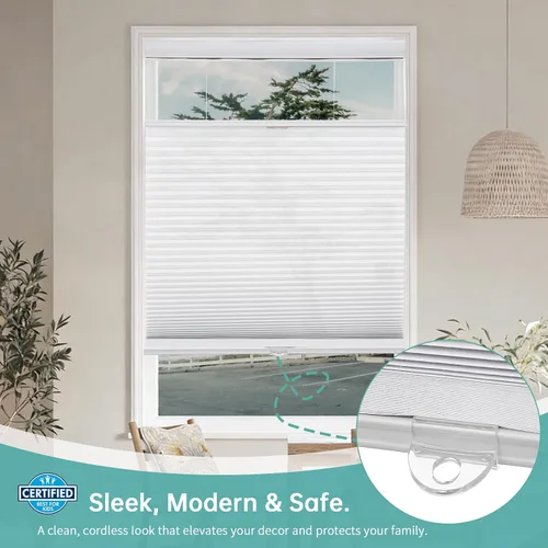 Vista 5 de Changshade - Persianas para filtrado de luz para ventanas, 36 pulgadas de largo x 19 pulgadas de ancho, persianas celulares que bajan y suben