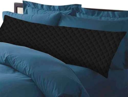 Vista 3 de Fprqlyze Funda de almohada corporal, fundas de almohada extralargas acolchadas negras de 20 x 54 pulgadas con cierre de cremallera, ropa de cama