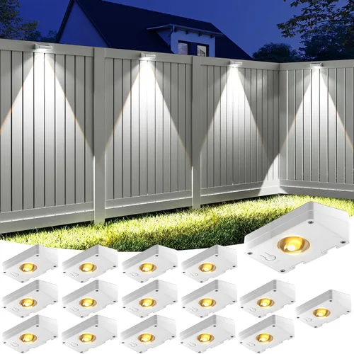 Vista 11 de VOLISUN Luces de Valla Solares, Luces de Valla con Energía Solar, LED Impermeable IP65, Luz Solar de 3 Temperaturas de Color para Valla, Patio Negro