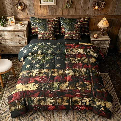 Vista 73 de Feelyou Juego de edredón de ciervo con sábanas – Tamaño Queen 7 piezas Juego de ropa de cama infantil de caza rústica – Cama de ciervo de cabaña
