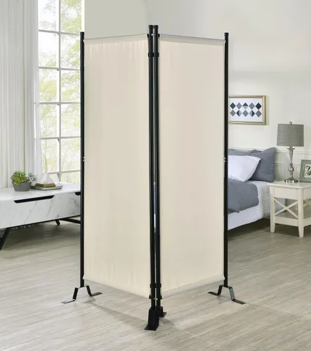 Vista 6 de Proman Products - Divisor de sección Galaxy II, divisor de habitación de tela repelente al agua con marco de metal recubierto de polvo negro