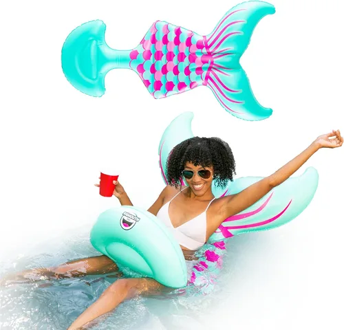 Vista 6 de BigMouth Saddle Style Pool Floatie, Inflatable Ride-On Seat - Straddle, Sit, Then Float