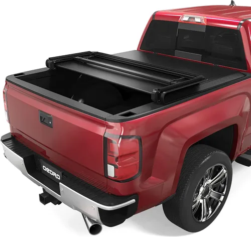 Vista 19 de OEDRO FRP Cubierta Tonneau Rígida de Triple Pliegue Compatible con Chevy Silverado 1500 y GMC Sierra 1500 2007-2013 Nuevo Estilo de Carrocería Cama