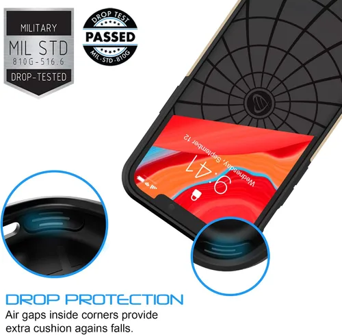 Vista 3 de Luvvitt Ultra Armor Funda diseñada para iPhone 12 Pro Max con placa de metal extraíble para soporte magnético