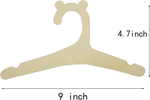 Vista 6 de Percha de madera ecológica para recién nacidos, para ropa de bebé, ganchos de madera para colgar ropa, juego de 20 piezas (9 pulgadas)