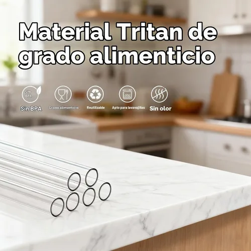 Vista 5 de Paquete de 4 popotes transparentes de repuesto para vaso Stanley de 20 onzas y 14 onzas, pajitas de plástico reutilizables de 8.85 pulgadas