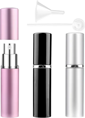 Vista 8 de Botellas atomizadoras de perfume de viaje recargables, 2 botellas de spray portátiles de 0.3 fl oz, atomizador de perfume recargables para después