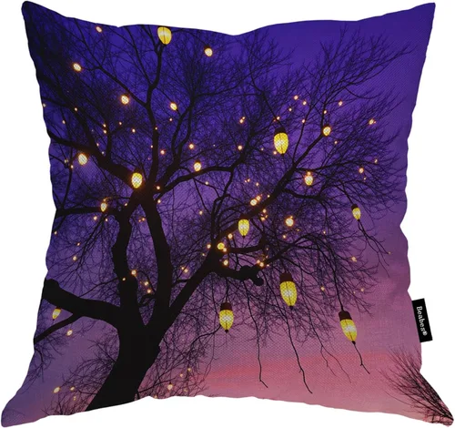 Vista 7 de Funda de Almohada Abstracta Smog para Sofá, Funda de Almohada Decorativa Caos Fractal Cosmos Rayas Curvadas de Algodón y Lino, Funda de Cojín