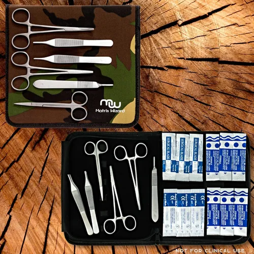 Vista 6 de Hilo de suturas con aguja (disolvible y no disolvible) más herramientas – Kit de puntadas quirúrgicas, médicas, veterinarias, entrenamiento