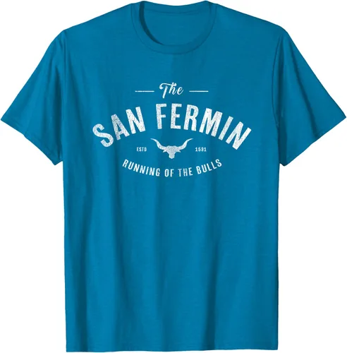 Vista 9 de The Running of the Bulls" - Pamplona Gift - Camiseta San Fermin, Rojo, S Asfalto