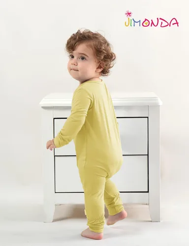 Vista 5 de Jimonda Pijama sin pies de bambú,Mameluco unisex de una pieza para bebé,Cierre de cremallera de 2 vías