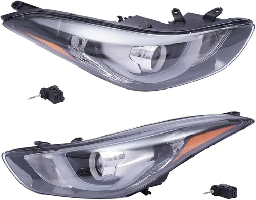 Vista 10 de Conjunto de faros delanteros LED halógenos con lente transparente, reemplazo directo para 2014 2015 2016 Hy-uu-nn-dai E-l-aa-nn-tra