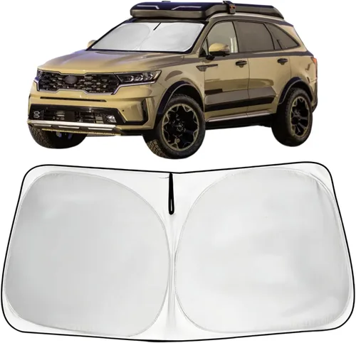 Vista 44 de Parasol para parabrisas, 4 capas, parasol para ventana delantera, bloquea los rayos UV, mantiene el automóvil más fresco