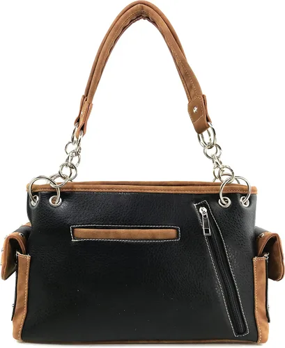 Vista 3 de Justin West - Bolso de mano con bordado floral occidental de piedra turquesa