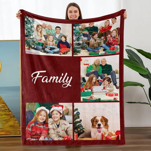 Vista 33 de TURMTF Manta personalizada con foto para mamá de hija e hijo, regalos de boda personalizados para ella, él, pareja, esposa, marido, novia, novio