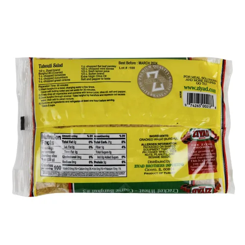 Vista 2 de Ziyad Bulgur de trigo agrietado - Grano entero rico en fibra, vegano, No. 3