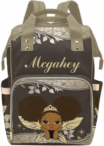 Vista 7 de Bolsa de pañales personalizada con purpurina brillante, color rosa, oro rosa, rubor, con nombre, bolsas de pañales de viaje, mochila casual