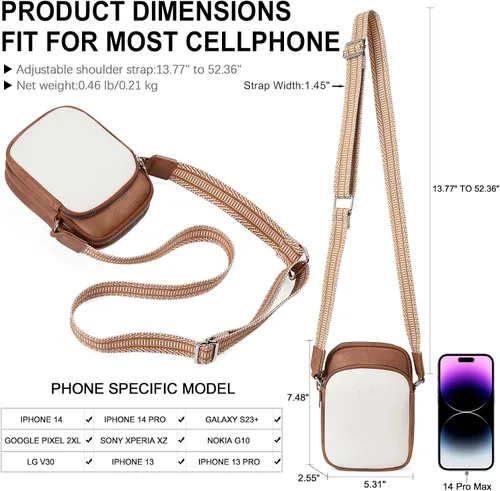 Vista 4 de CLUCI Bolsos cruzados pequeños para mujer de cuero para teléfono celular