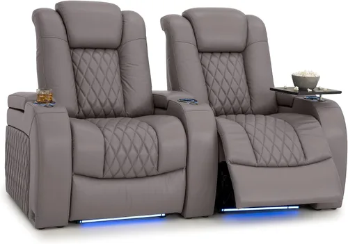 Vista 182 de Seatcraft Asiento de cine en casa Diamante Marrón Reclinable Individual