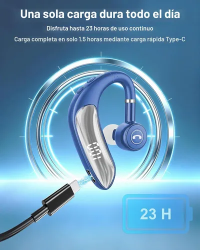 Vista 4 de Auriculares Bluetooth V5.4, auriculares inalámbricos para teléfono celular con pantalla LED, manos libres con micrófono para conducir, camionero