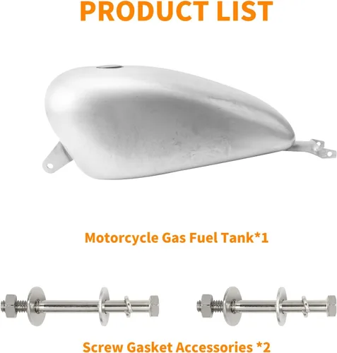 Vista 5 de Tanque de combustible para motocicleta de 3.3 galones, tanque de gasolina de 12.5 L, apto para Harley Sportster XL 883 1200 2007-2022 (estilo A)