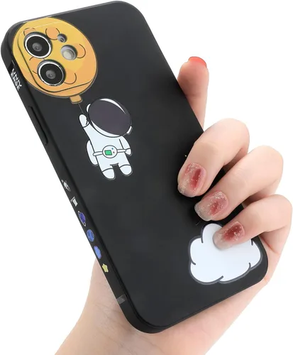 Vista 13 de Yonds Queen para iPhone 7 Plus / 8 Plus, linda funda con diseño de astronauta de dibujos animados, elegante parachoques de TPU suave, protectora