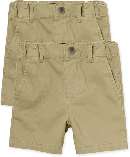 Vista 4 de The Children's Place - Pantalones cortos chinos para bebés niños Negro paquete de 3