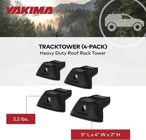 Vista 6 de Yakima TrackTower Cargo Roof Rack Tower, 4 paquetes