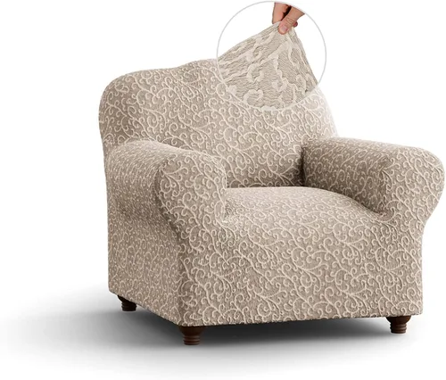 Vista 11 de PAULATO BY GA.I.CO. Funda para silla, funda para sillón, funda de tela de algodón, 1 pieza, protector de muebles elástico, elegante, colección 3D