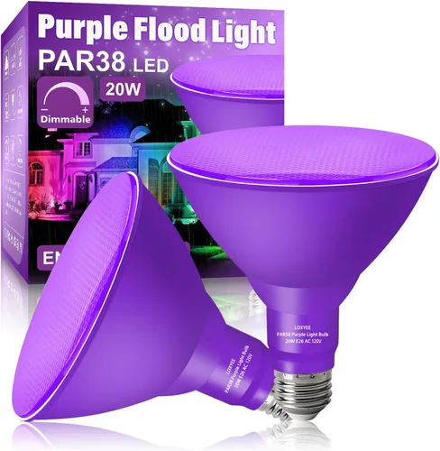 Vista 23 de PAR38 Bombillas LED de inundación para exteriores, paquete de 2 unidades, regulables 20 W (equivalente a 200 W) bombillas de inundación de base E26