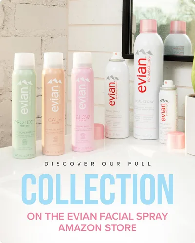 Vista 7 de Evian Facial Spray 1.7 oz - Hydrating Mineral Water Mist for Face & Skin - Refreshes Makeup and Tones Skin - TSA-Approved Mini Facial Spray Set for