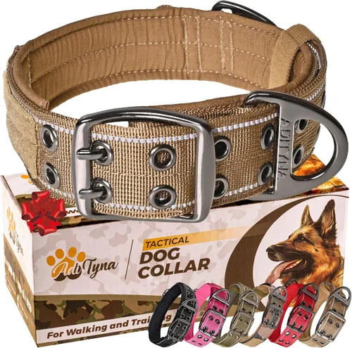 Vista 39 de ADITYNA Collar de perro resistente para perros extra grandes con mango de Collar táctico de camuflaje para caminar, entrenar, uso diario