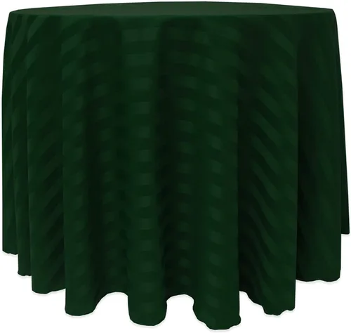 Vista 30 de ULTIMATE TEXTILE Mantel redondo de rayas satinadas de 84 pulgadas color marfil crema
