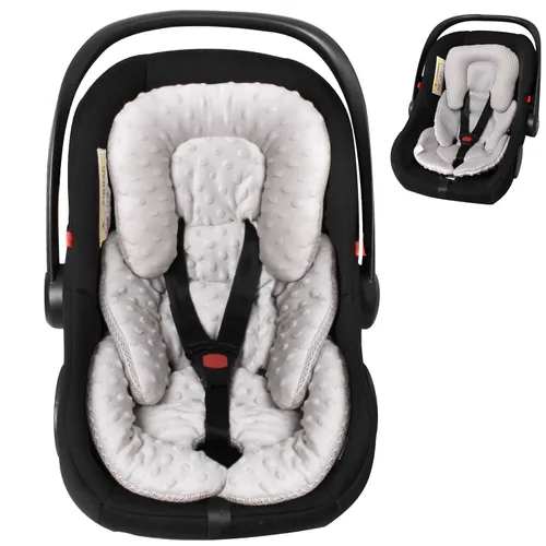 Vista 7 de Inserto para asiento de automóvil infantil, cojín reversible 2 en 1 para asiento de automóvil para recién nacido, soporte para la cabeza y el Negro