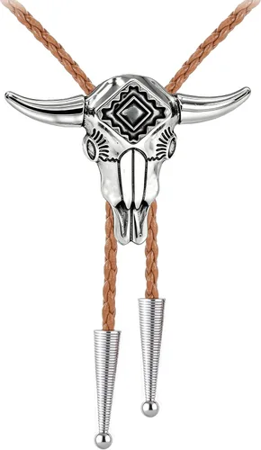 Vista 25 de Jeilwiy Corbata de bolo para hombre, corbatas vaqueras, collar de corbata #44 Elemento de sombrero de vaquero