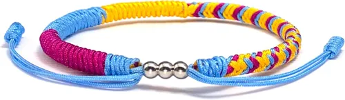 Vista 4 de LAMIBEE Pulsera de Orgullo, pulsera de polietileno, LGBTQA+ Orgullosamente Love Boho Estilo Pulsera de Muñequera, Pulsera de cuerda de surfista