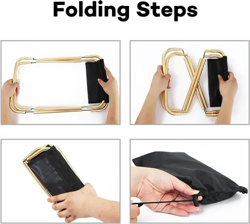 Vista 3 de Taburete plegable portátil para adultos, silla de camping plegable con bolsa de transporte, asiento ligero para exteriores, ofrece seguridad