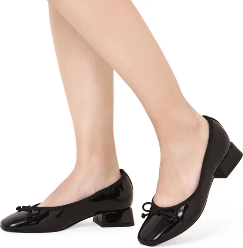 Vista 6 de SHOBOO Zapatos de vestir cómodos con tacón bajo y grueso, punta redonda, para mujer