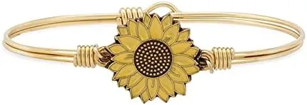 Vista 2 de Luca + Danni Brazalete de girasol amarillo para mujer, fabricado en Estados Unidos