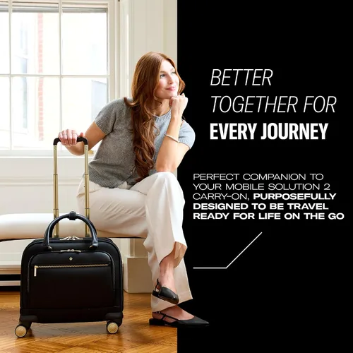Vista 5 de Samsonite Mobile Solutions 2 Spinner Mobile Office - Bolsa de mano con ruedas para laptop con paso USB, fundas acolchadas para laptop y tableta