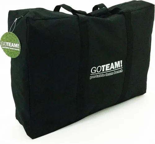 Vista 3 de GoTEAM! Banco de equipo plegable portátil de 4 asientos con portavasos, bancos de fútbol para equipo, silla plegable de fútbol de línea lateral