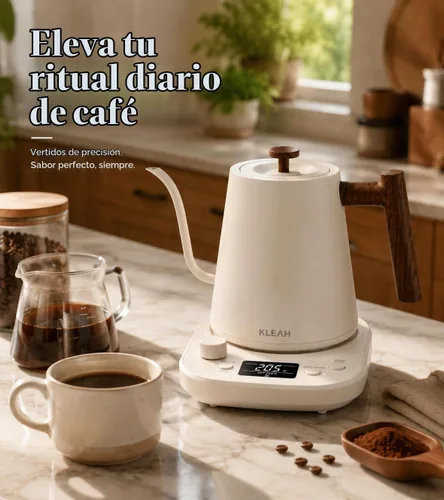 Vista 8 de KLEAH Hervidor eléctrico de cuello de cisne con control de temperatura – Hervidor de té y café de apagado automático de 0.8L, caldera de agua Blanco